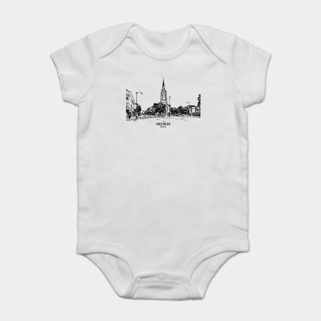 Skokie - Illinois Baby Bodysuit by Lakeric